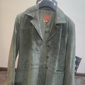 Green leather/suede jacket
